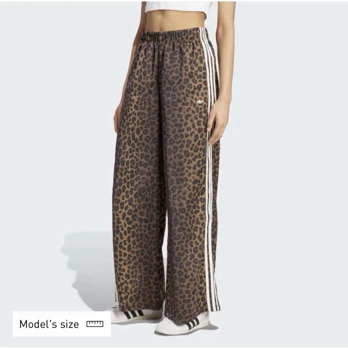 Adidas `leopard Print` Satin Wide Leg Track Pant XS KA2666 Women`s