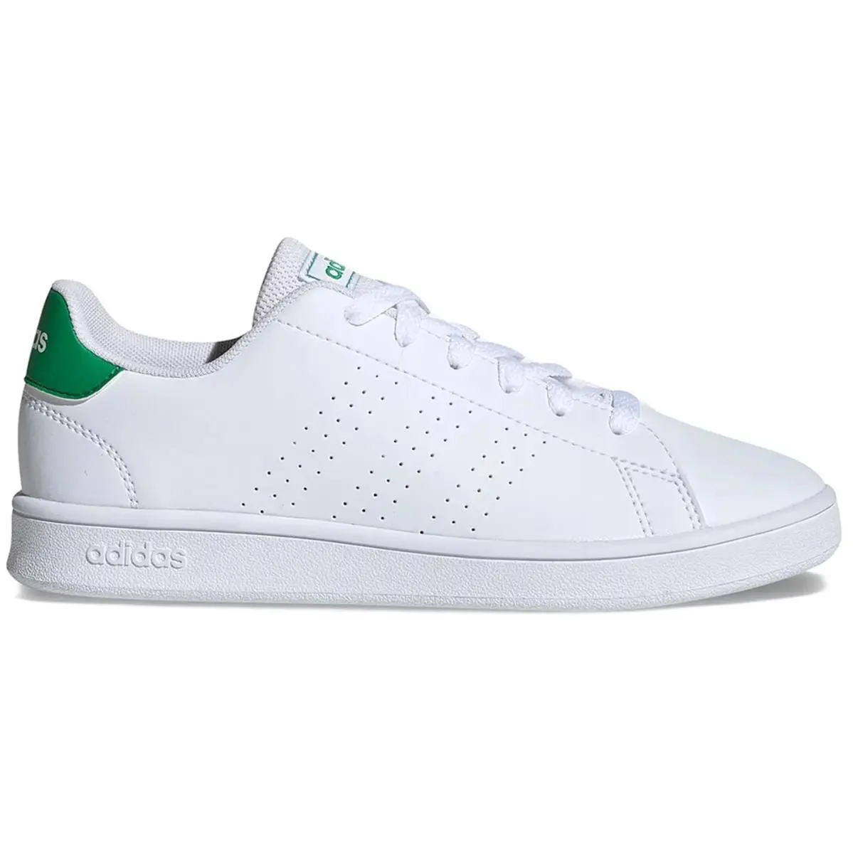 Size 6.5Y Adidas Advantage White Green Junior