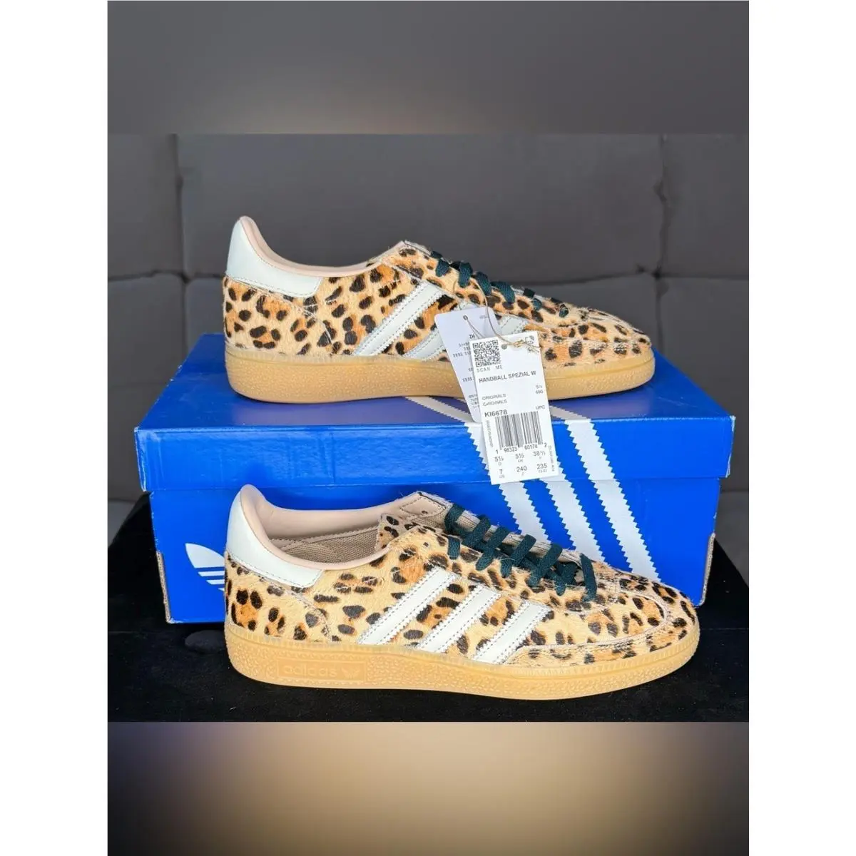 Leopard Print Handball Spezial Gum Shoes Women’s Size 7 KI6678 158 by Adidas
