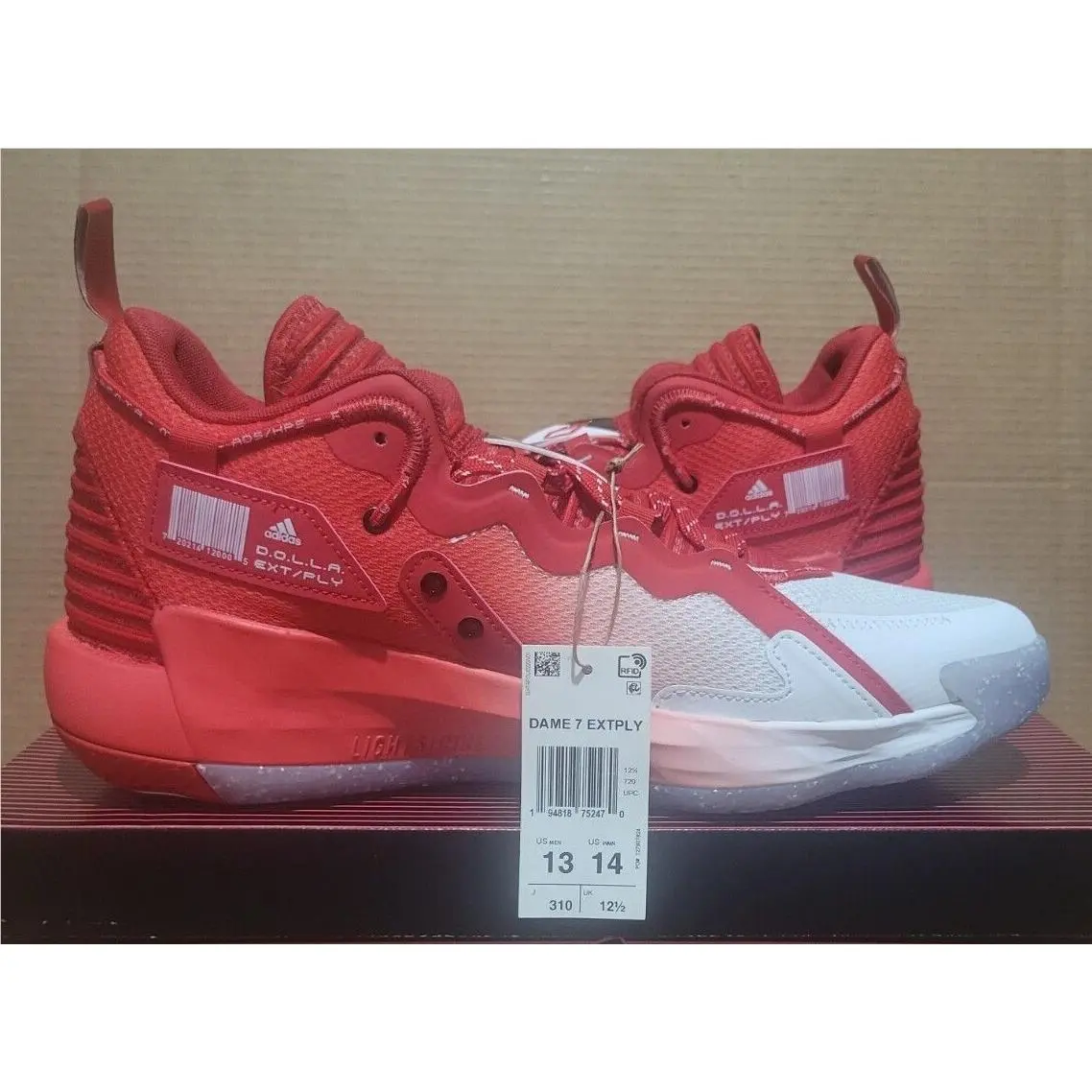 Adidas shoes - adidas Dame 7 EXTPLY Play - White/Scarlet/Black (UPC: 194818752470) 5