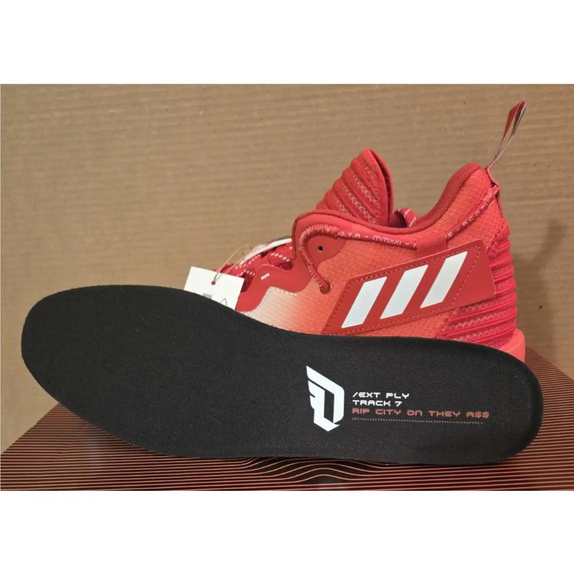 Adidas shoes - adidas Dame 7 EXTPLY Play - White/Scarlet/Black (UPC: 194818752470) 7