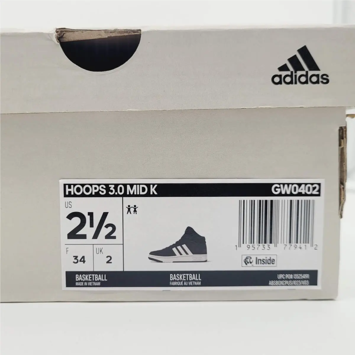 Adidas shoes - Hoops 3.0 - Hoops - Black / White (UPC: 195733779412) 3