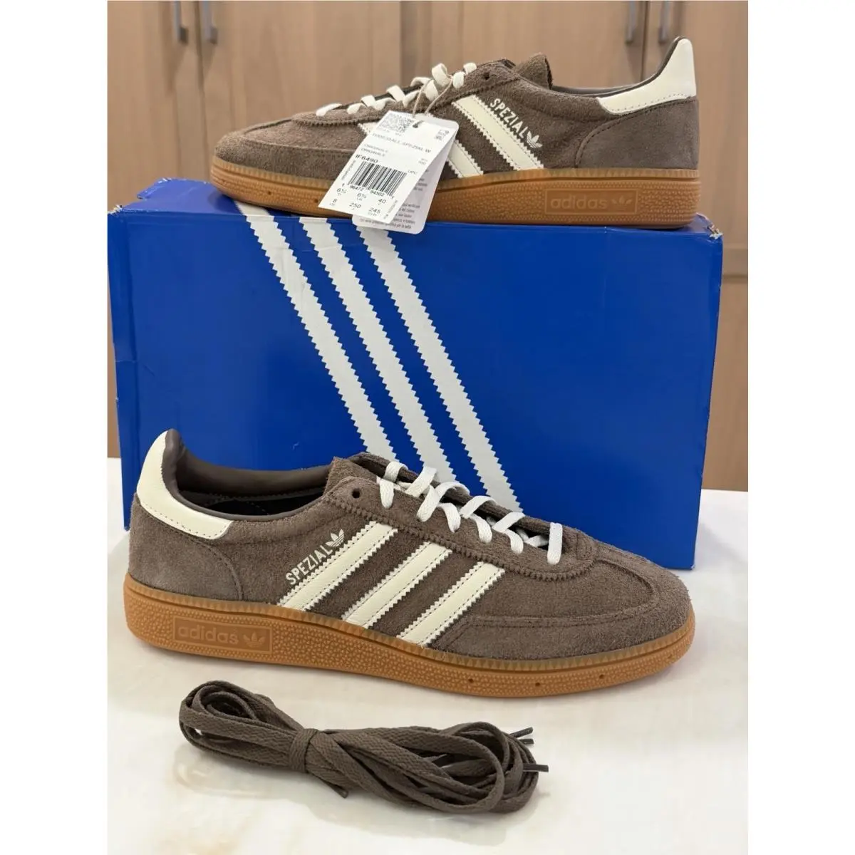 Handball Spezial W Womens 8 Earth Strata Off White Gum IF6490 by Adidas