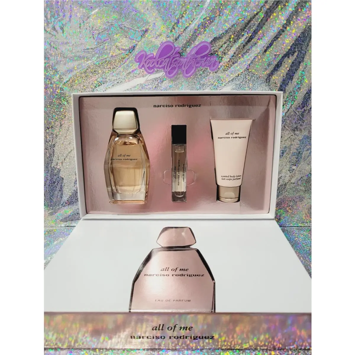 Narciso Rodriguez All Of Me 3 oz + 0.33 oz Eau De Parfum + Lotion 3 Pc Gift Set