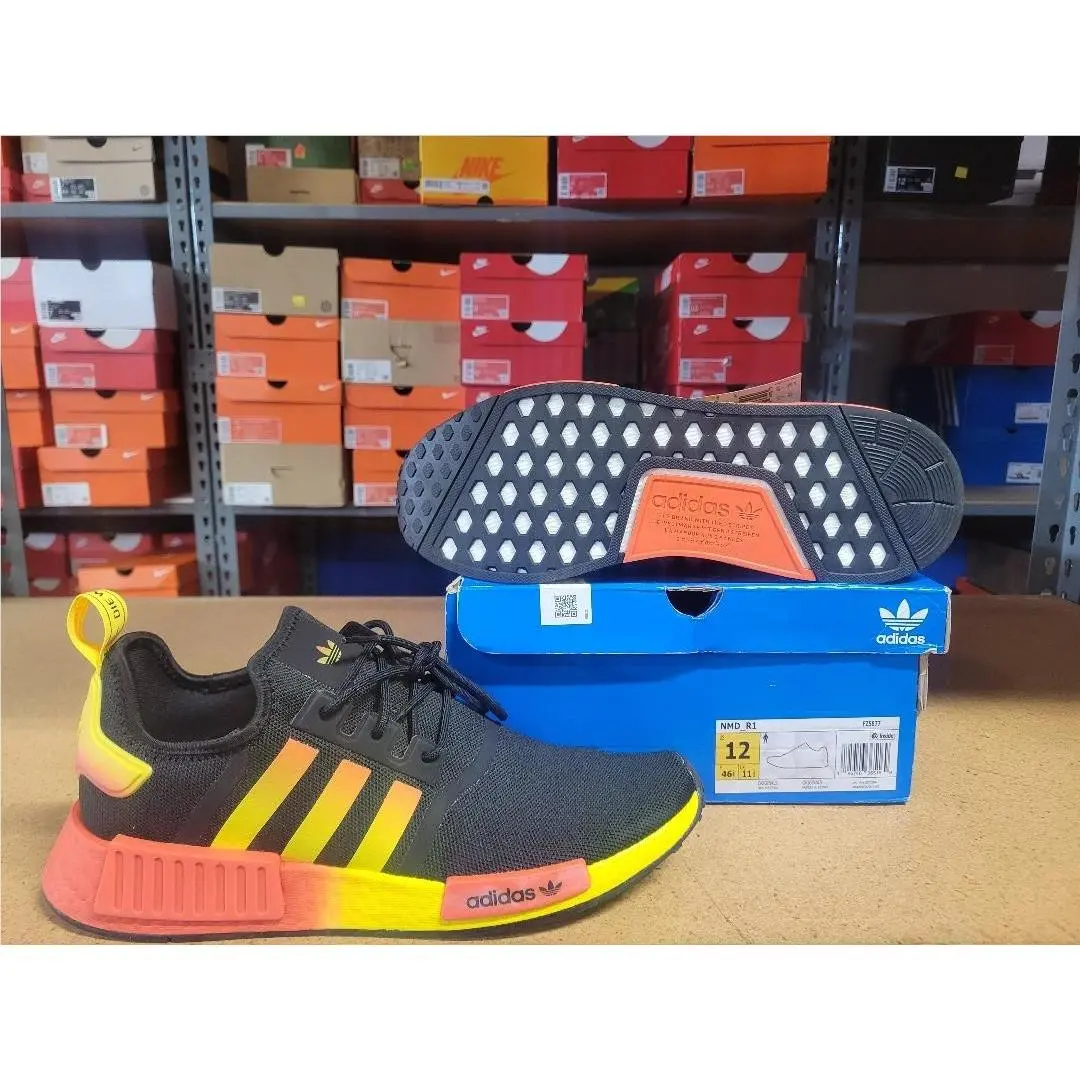 Originals NMD_R1 Men Shoes Black Orange Yellow FZ5877 Size 12 by Adidas