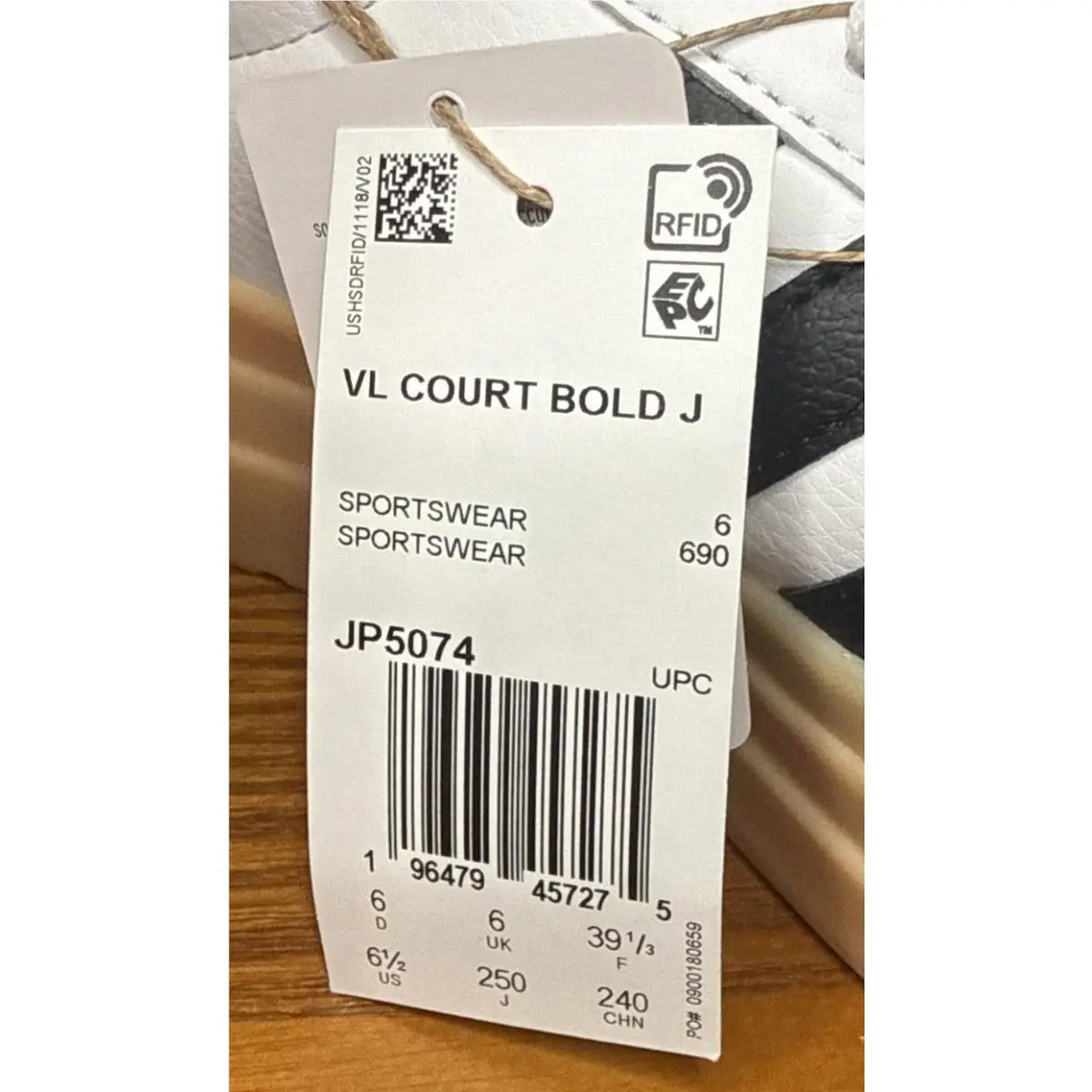 Adidas shoes - Adidas VL Court Bold - Court Bold - White (UPC: 0196479457275) 8