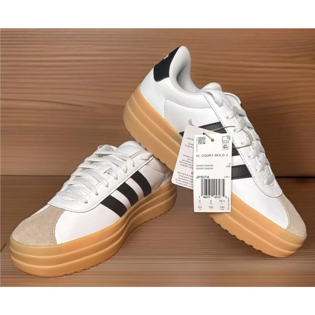 Adidas shoes - Adidas VL Court Bold - Court Bold - White (UPC: 0196479457275) 9