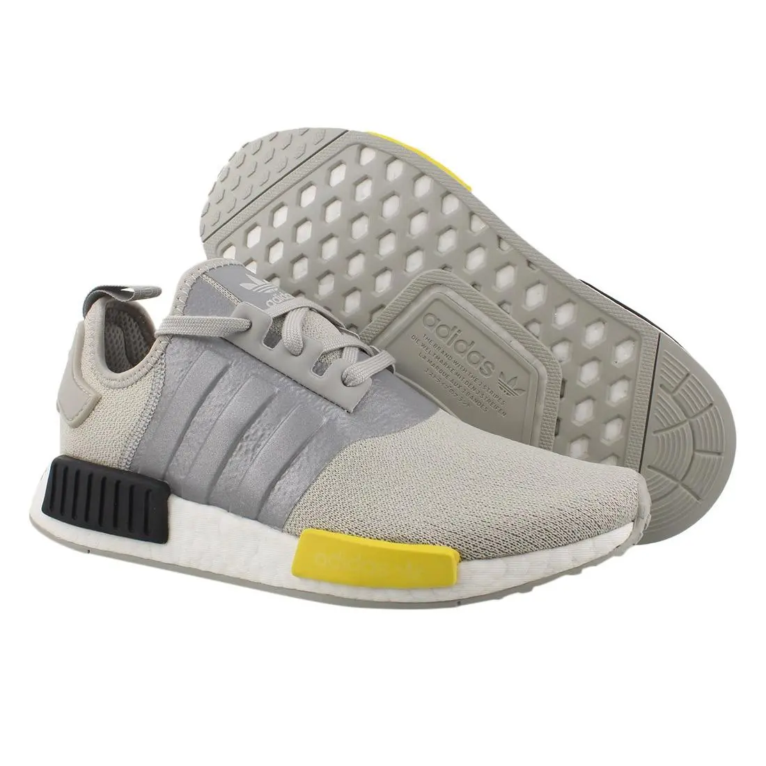 Adidas NMD_R1 Mens Shoes Size 8.5 Color: Metal Grey/yellow/core Black