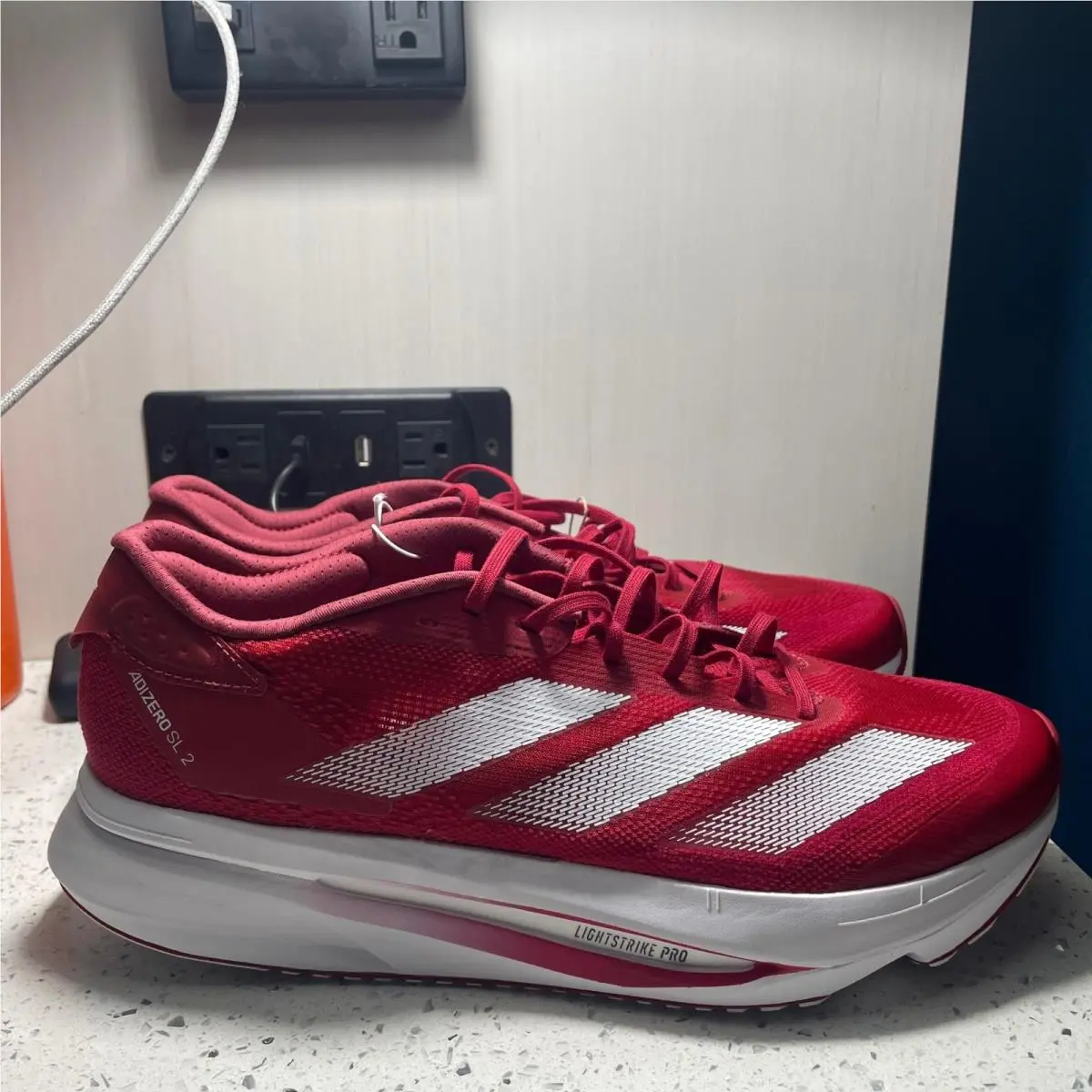 Adizero SL 2 Indiana University Hoosiers Red White Running Shoes JQ0242 by Adidas