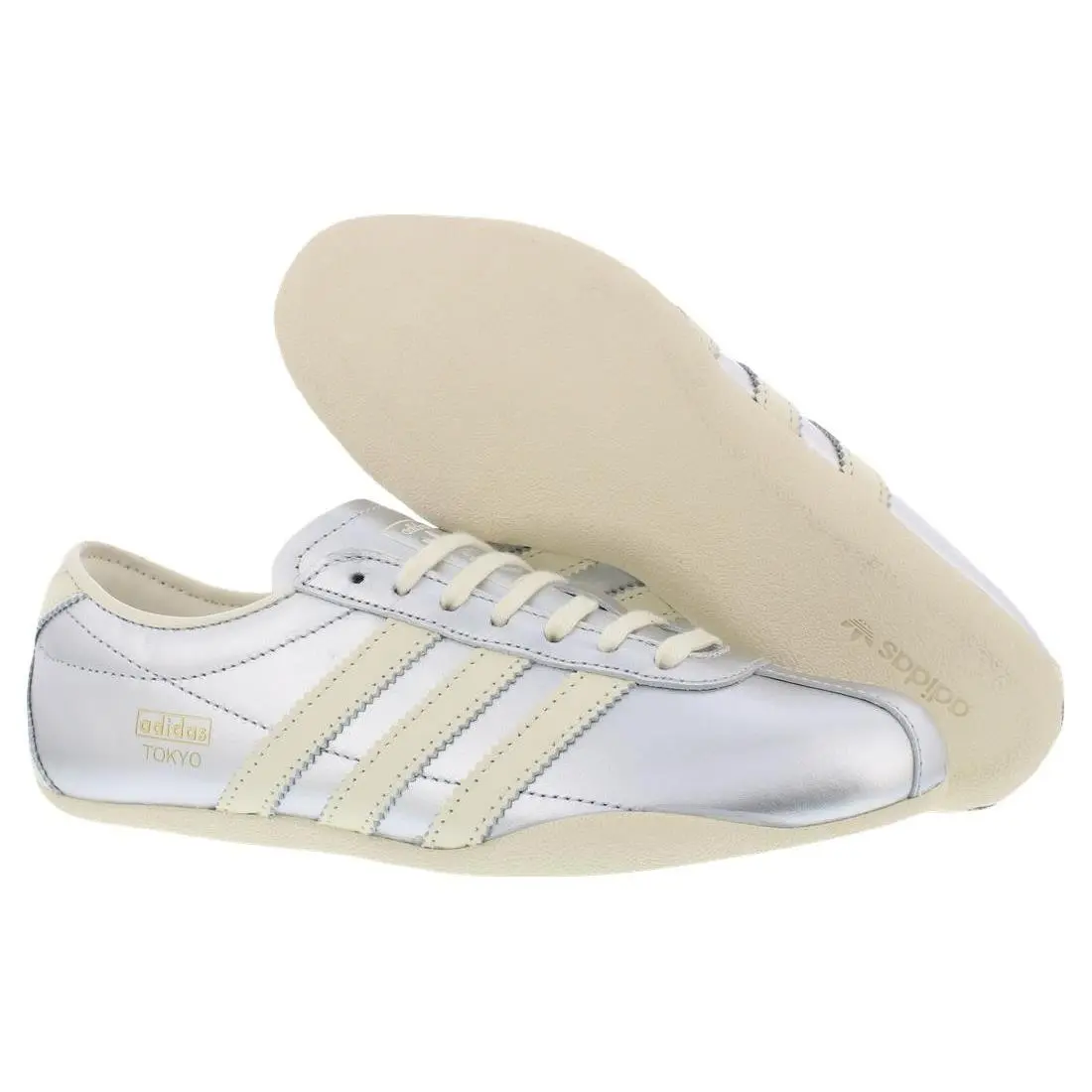 Adidas Tokyo Leather Womens Shoes Size 9.5 Color: Silver Metallic/cream