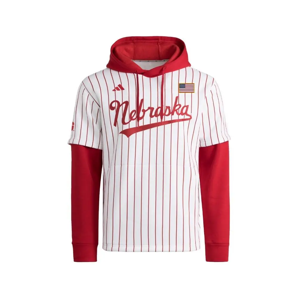 Adidas Nebraska Hooded Jersey Mens Size M Casual Outerwear SB1158-JM6327