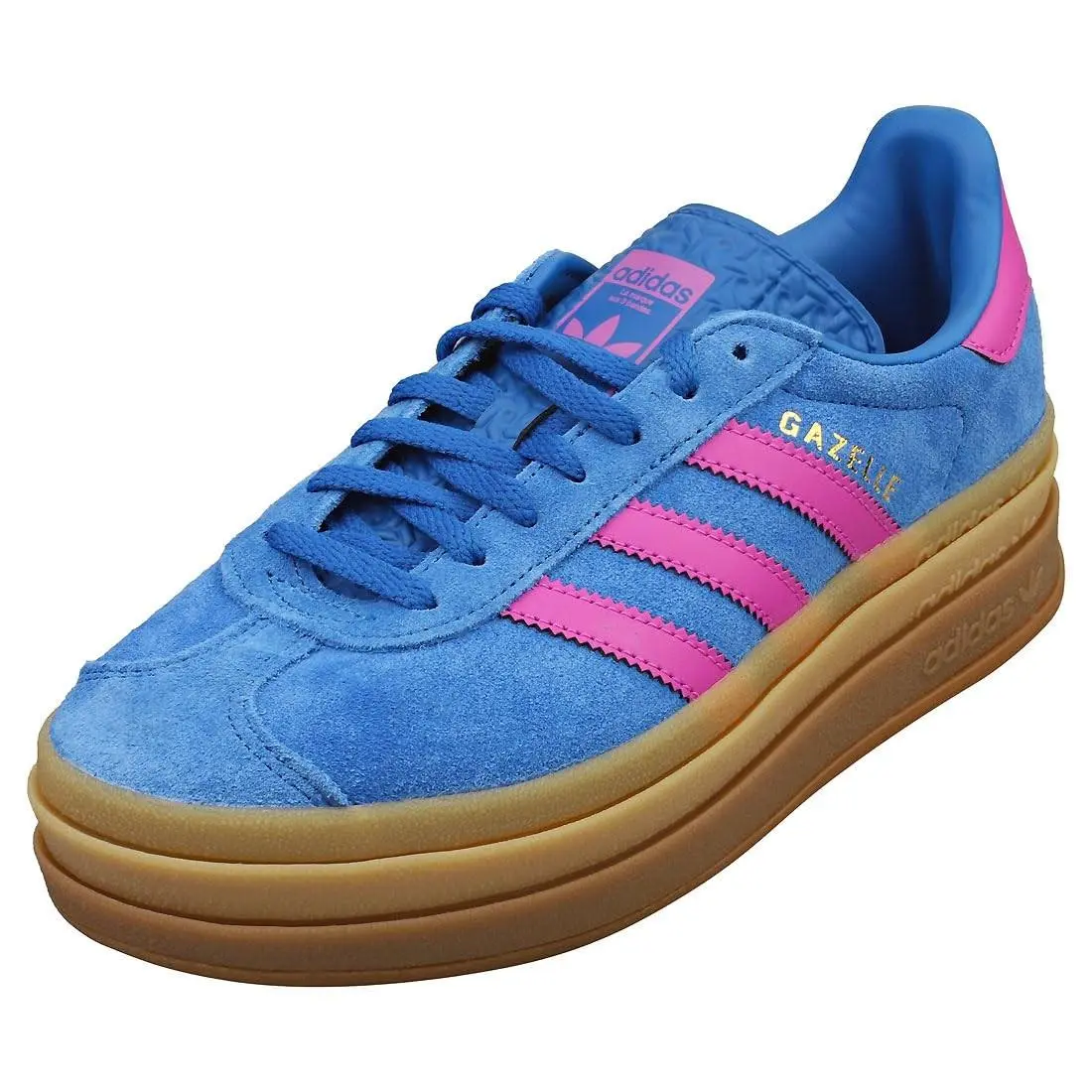 Adidas Gazelle Bold W Women`s Three Layers Q-pannel Gum Sole Trainers Blue US