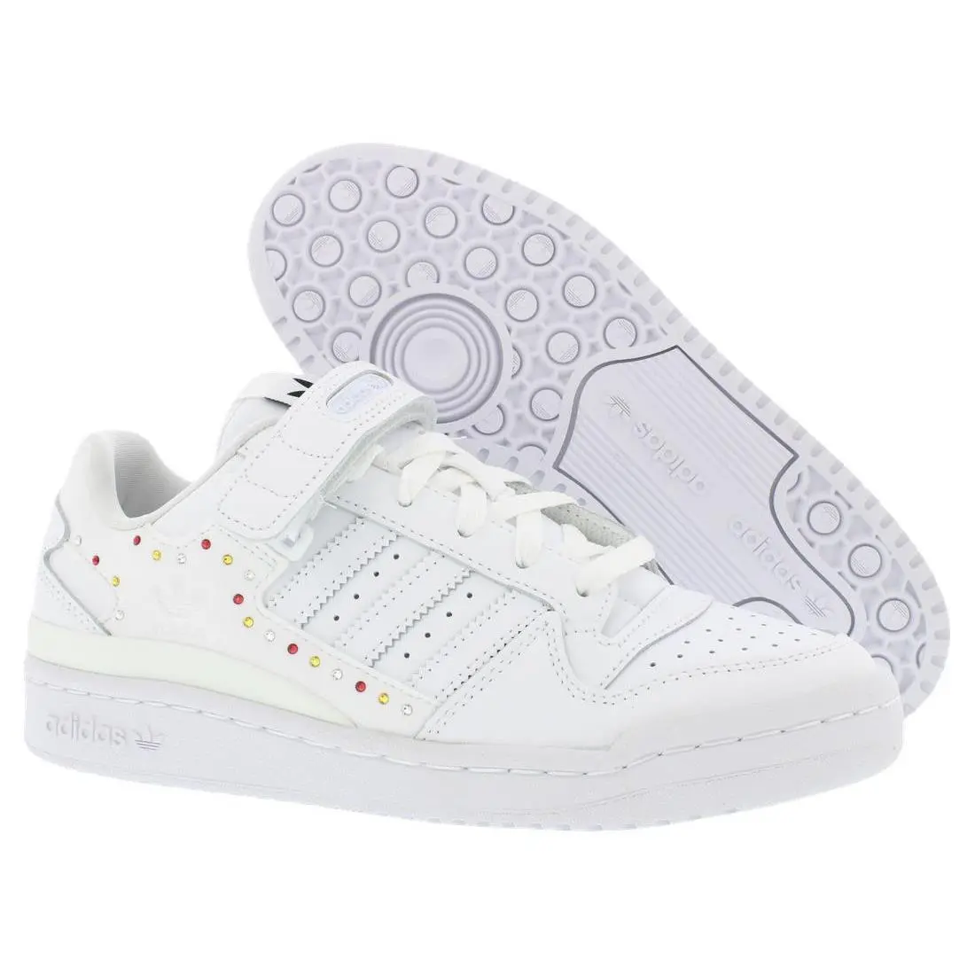 Adidas Forum Low Leather Womens Shoes Size 6 Color: Footwear White/footwear - Footwear White/Footwear White/Core Black, Main: White