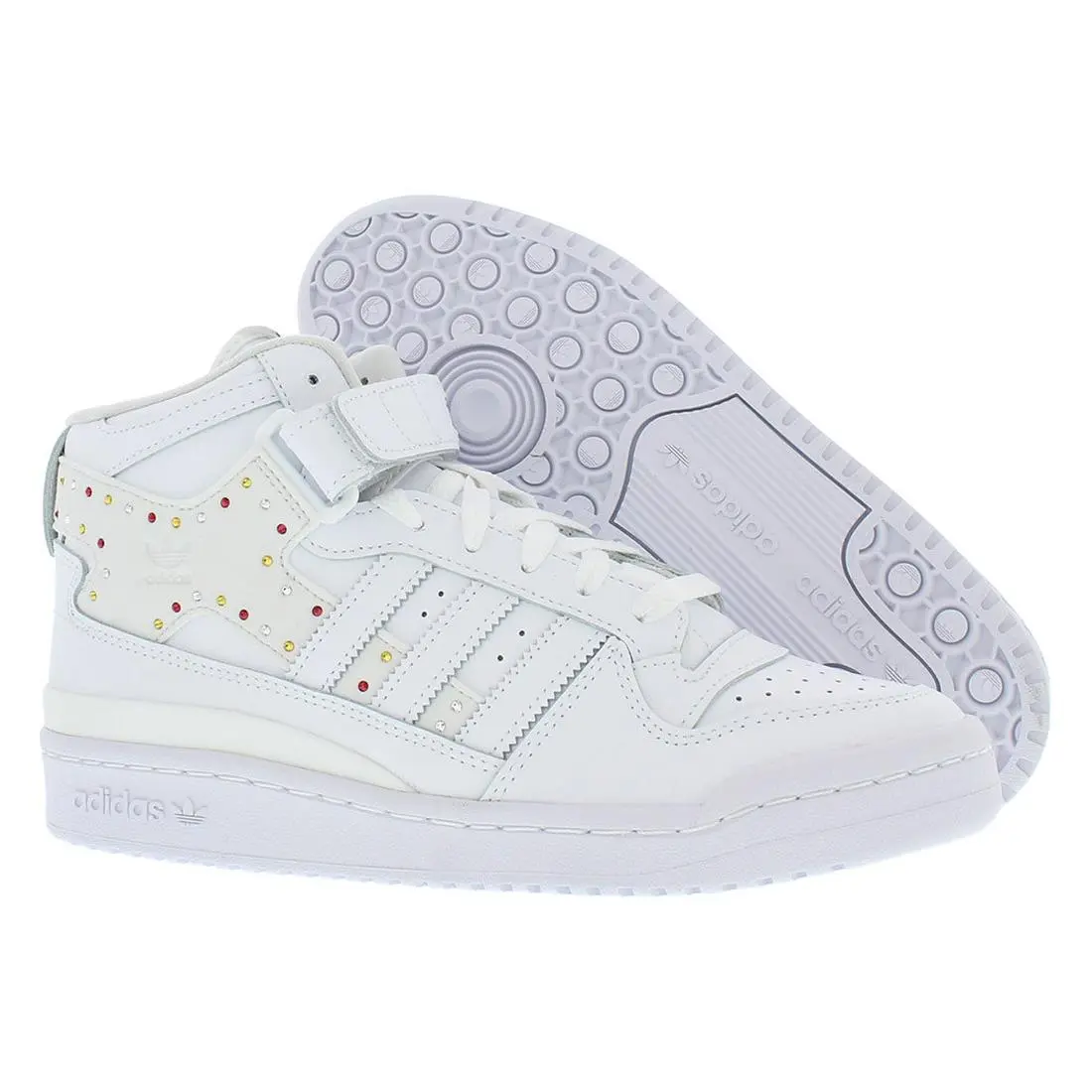 Adidas Forum Mid Womens Shoes Size 8 Color: Footwear White/footwear White/core - Footwear White/Footwear White/Core Black, Main: White