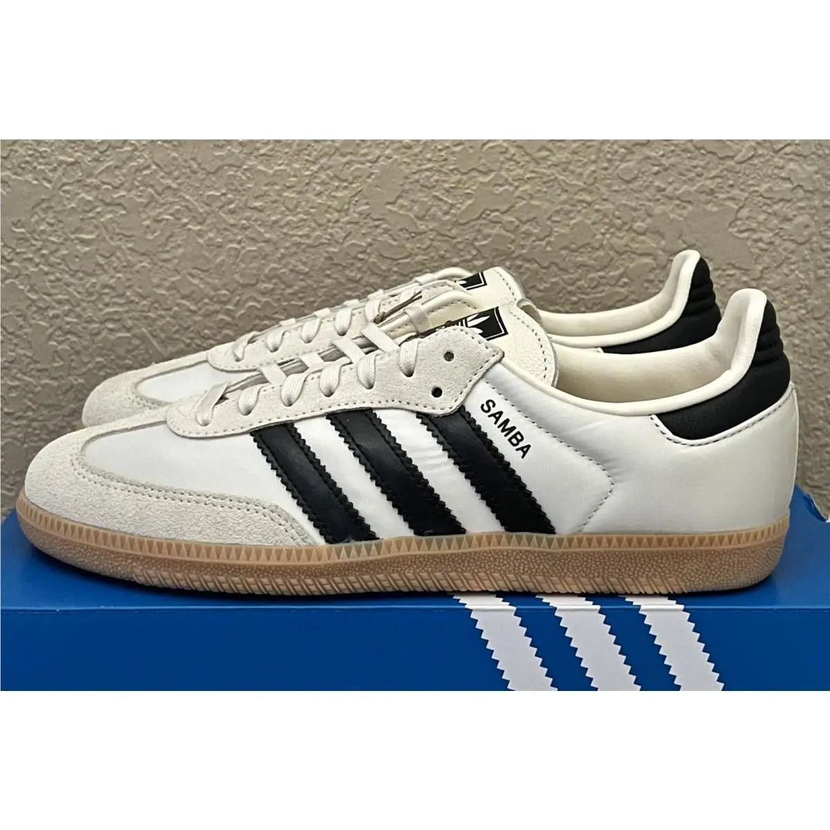 Adidas Samba OG Sneakers Cream Black Color Youth Size-7