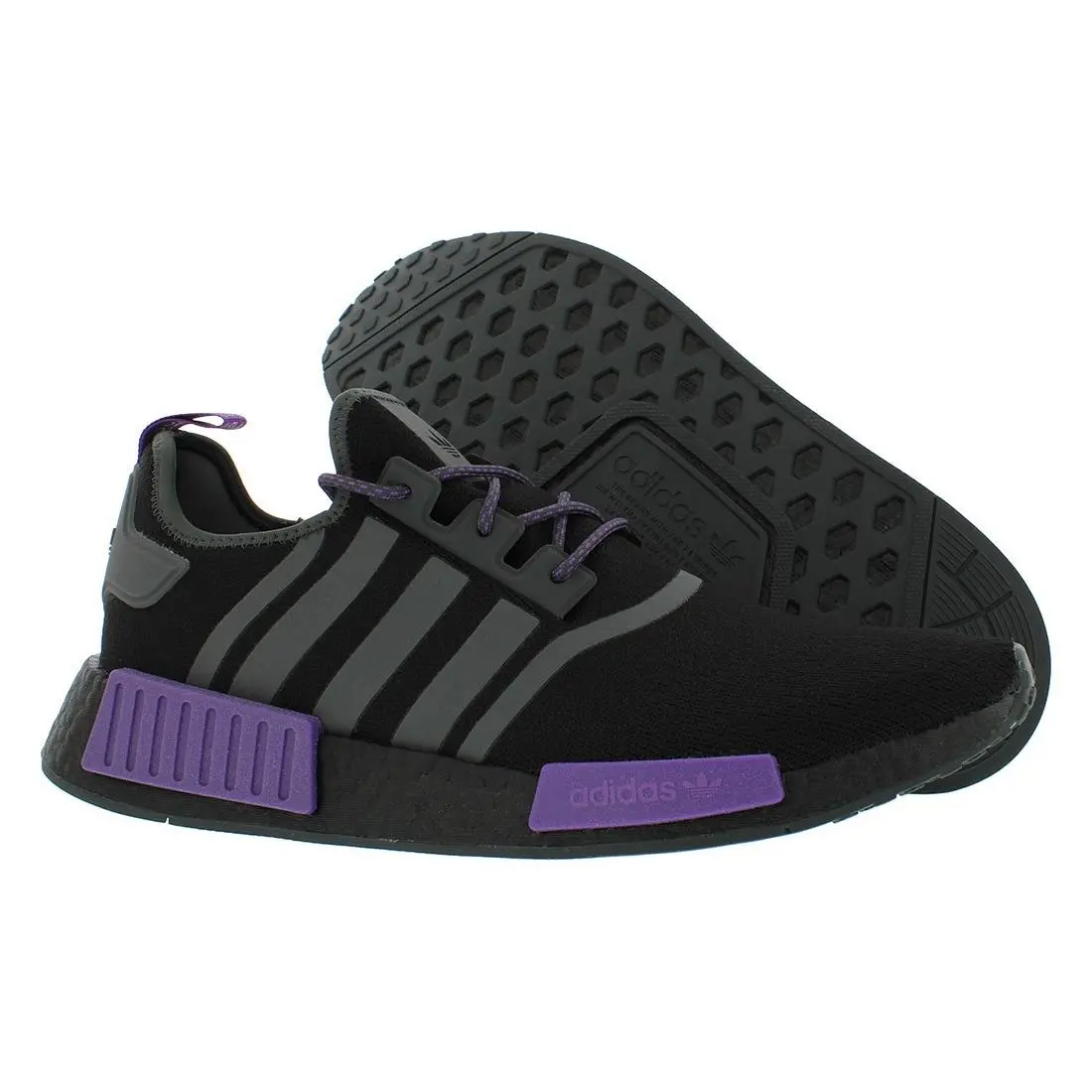 Adidas NMD_R1 Mens Shoes Size 6 Color: Core Black/grey Five/active Purple