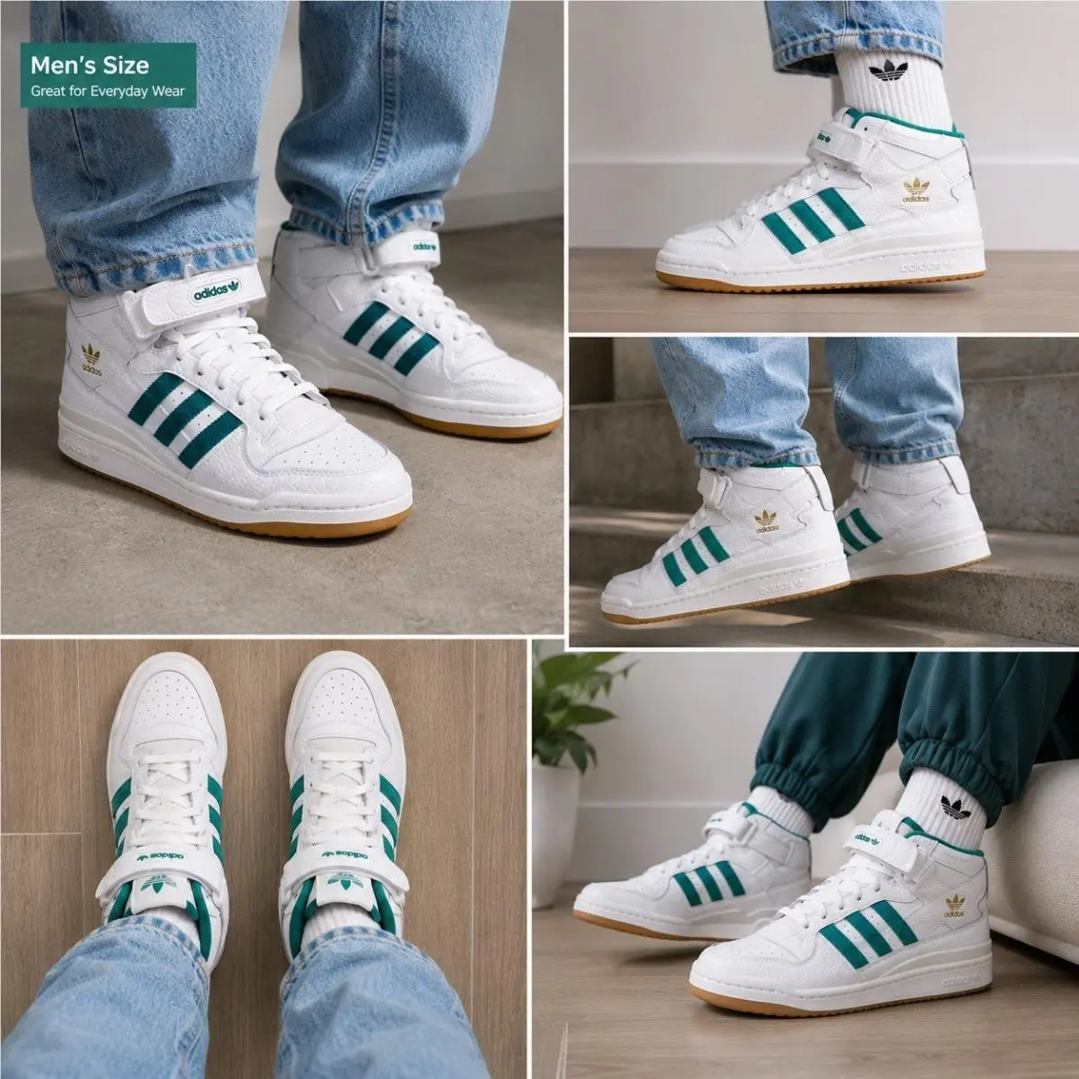 Forum Mid “white Teal” Men’s Shoes Sz 9 H00749 by Adidas