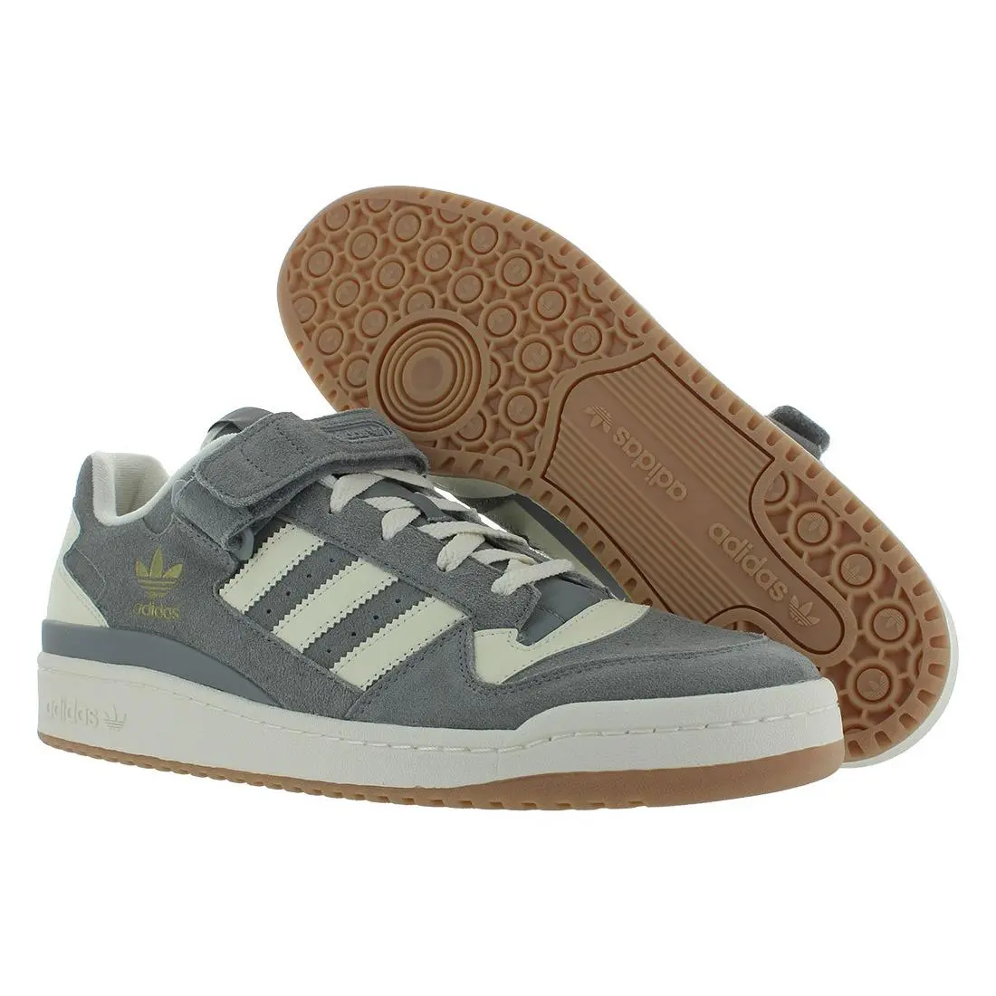 Adidas Forum Low Mens Shoes Size 13.5 Color: Charcoal Solid Grey/cream - Charcoal Solid Grey/Cream White/Gum, Main: Grey