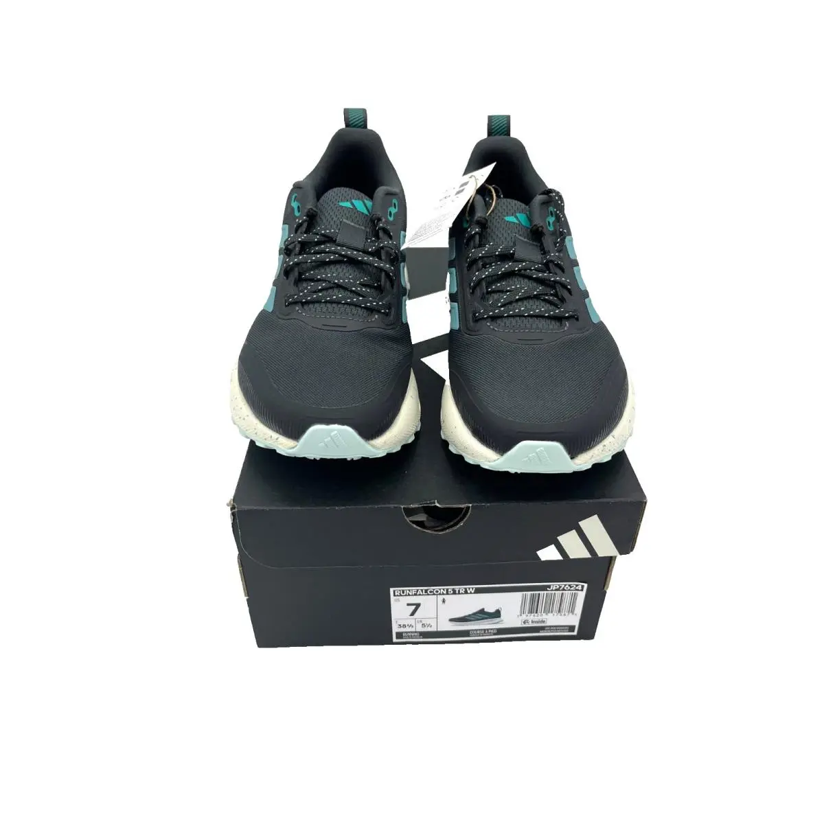 Adidas Runfalcon 5 TR W Women`s Trail Running Shoes Black Teal JP7624 Size 7
