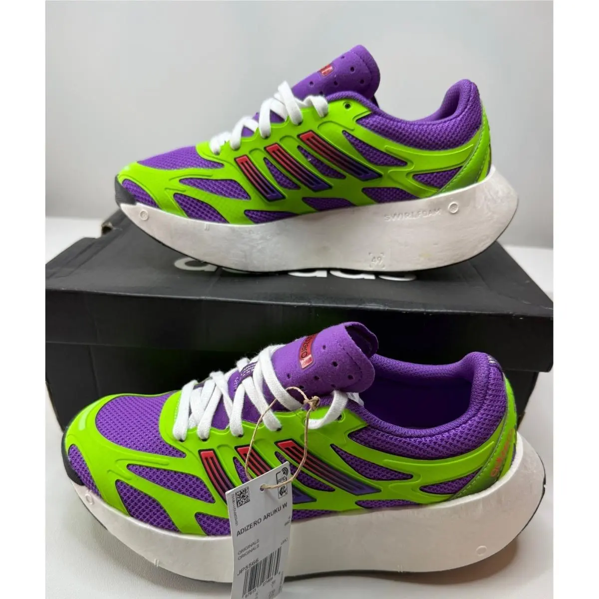 Adidas Adizero Aruku Purple Lime Swirlfoam Sneakers JP5566 Womens 6.5 Mens 5