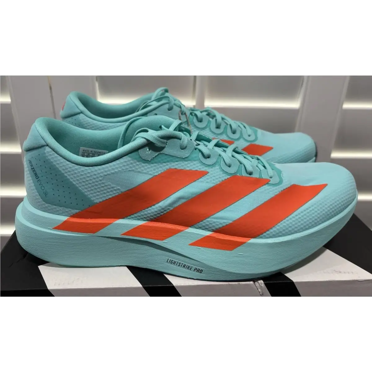 Adidas Adizero Evo SL Woven Fresh Aqua/orange Shoes Men’s Size 11 - KI8342