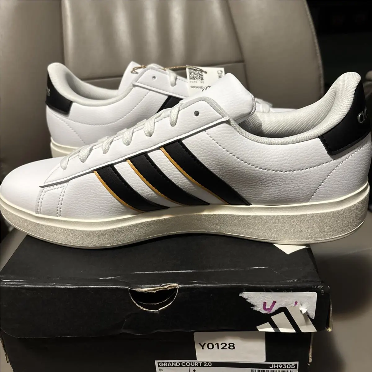 Grand Court 2.0 Leather Sneakers Men’s Shoes Size 10.5 by Adidas