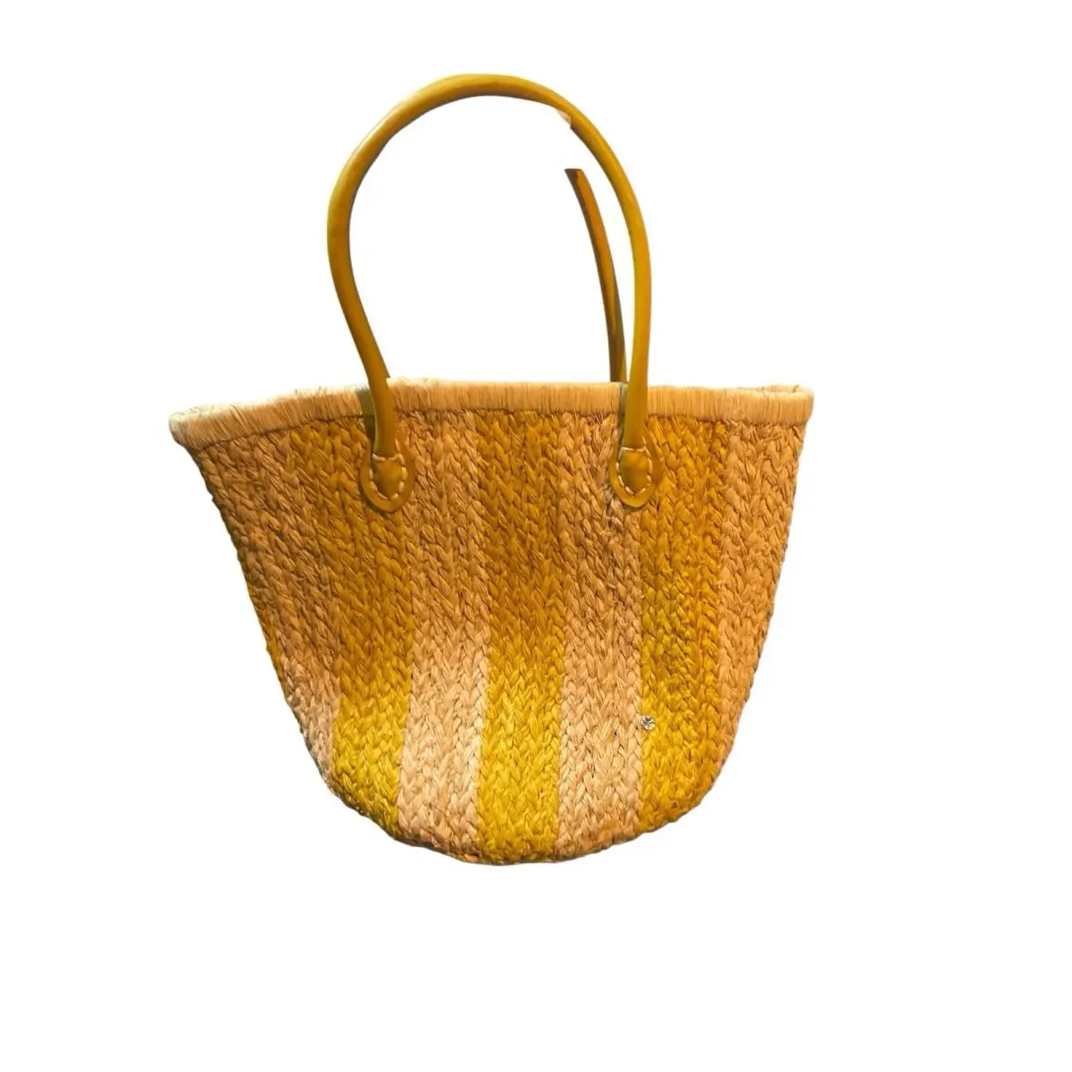 Tommy Bahama Women’s Yellow Tan Woven Tote Bag Vacation Style
