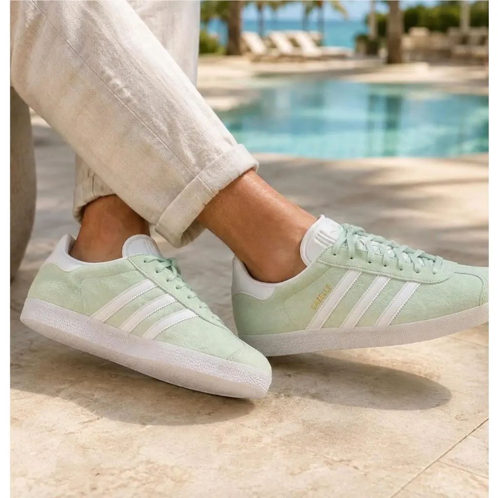 Originals Gazelle Sneakers Men 14 Ice Mint Green Suede Casual BB5473 by Adidas