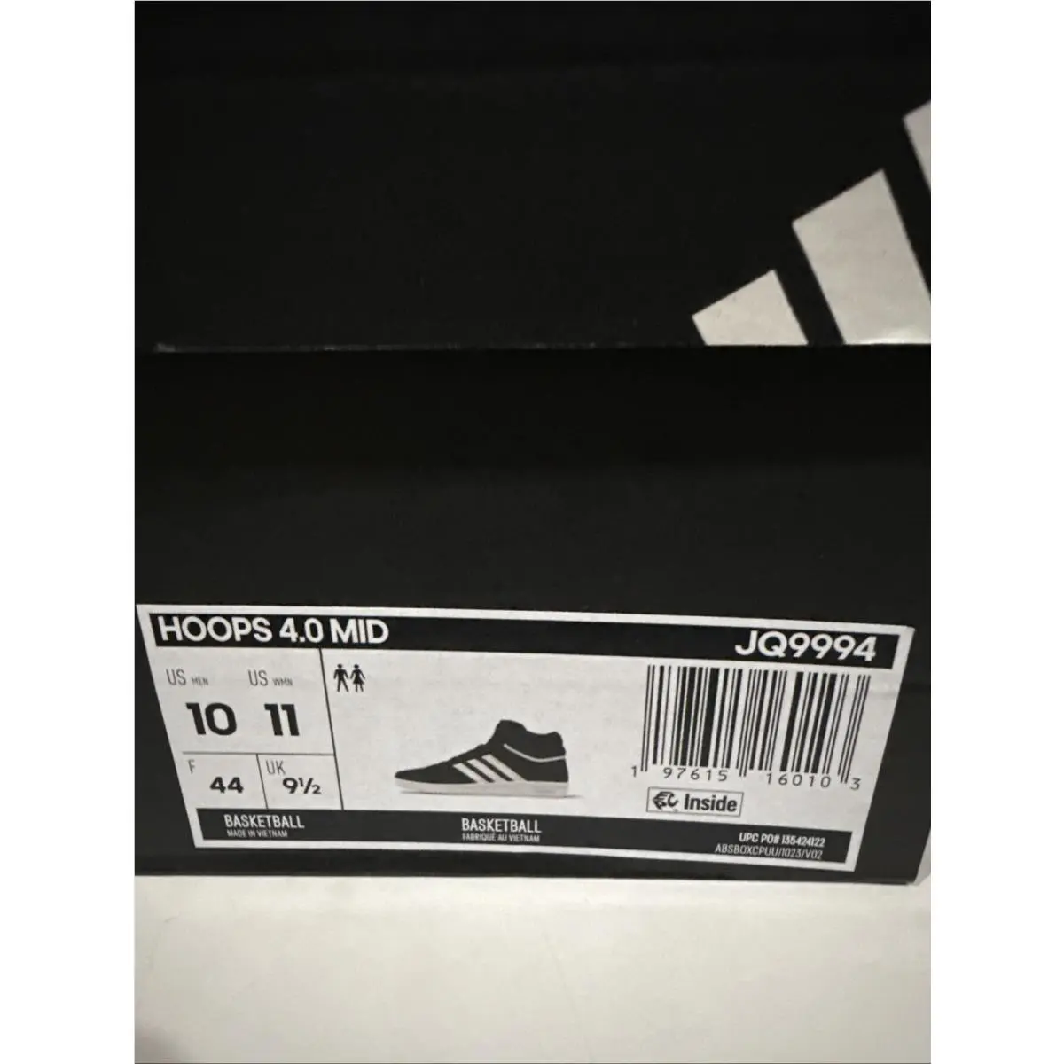 Adidas shoes - Adidas Hoops 4.0 - Hoops - JQ9994 - Black (UPC: 195733675011) 7