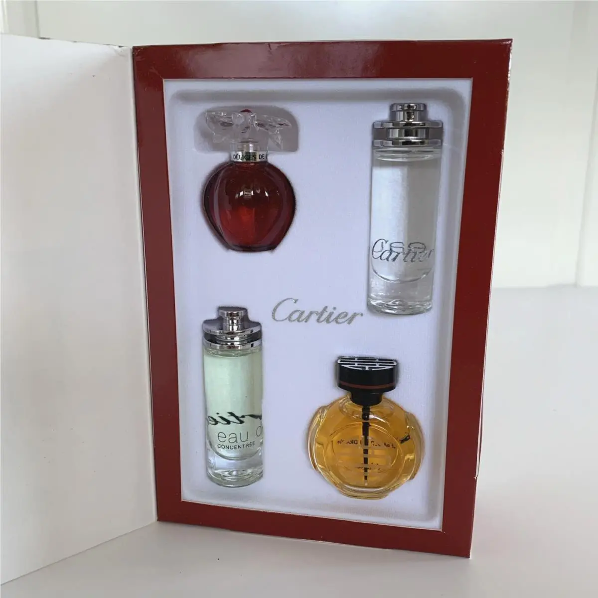 4 pc Cartier Perfume Miniature Mini Collection Set Delices Le Baiser Du Dragon
