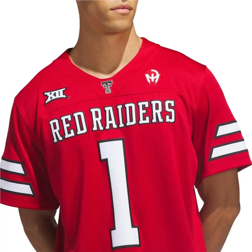 Adidas clothing - adidas Red Premier Texas Tech Home Jersey - SB1158-KR8854 - Red (UPC: 198332171755) 3
