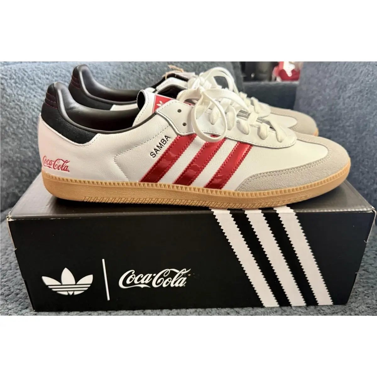 x Coca-cola Samba OG KH6879 White Red Gum Mens Size 13 w/ Box by Adidas