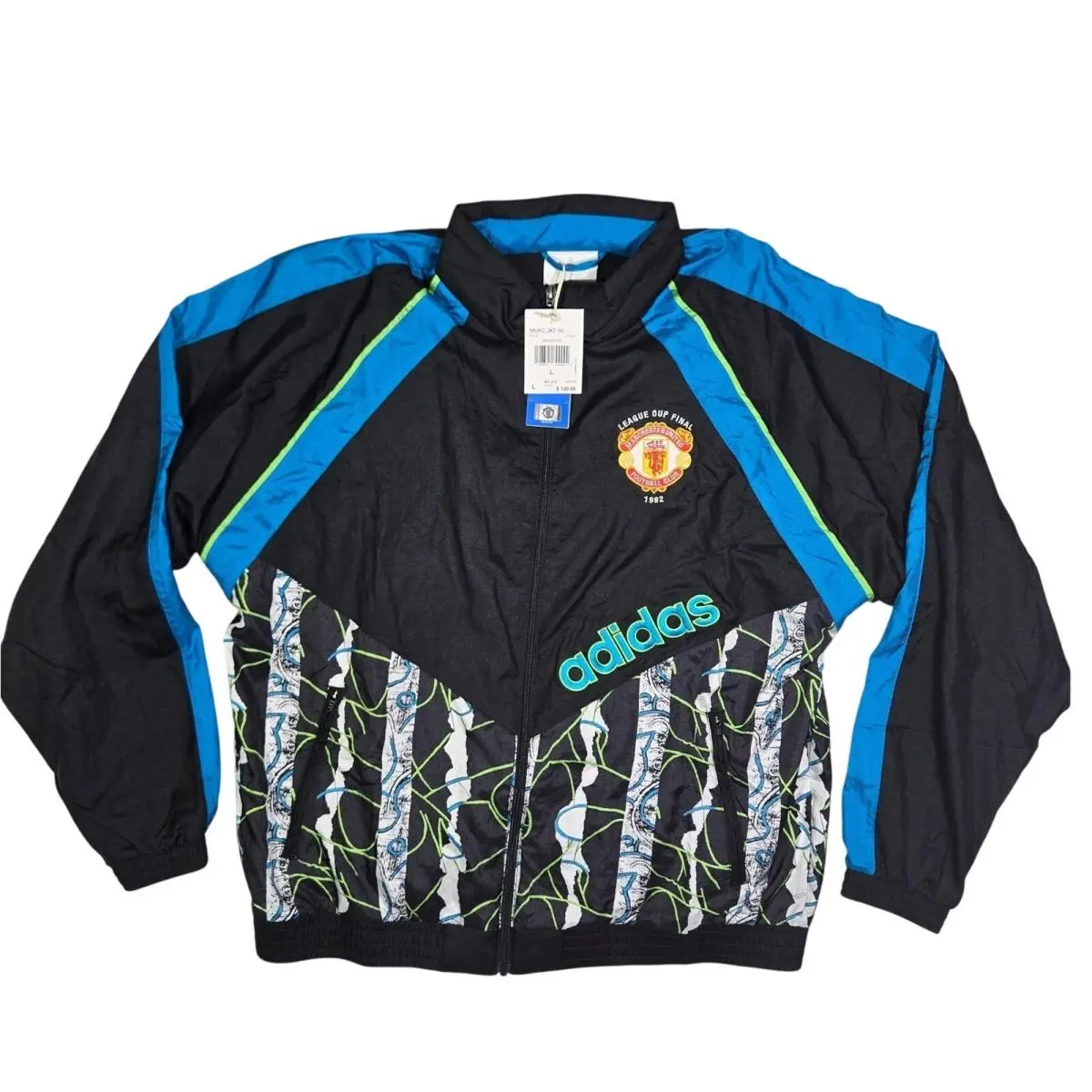 Adidas Manchester United 1992 League Cup Final Track Jacket Black KD5815 Mens L