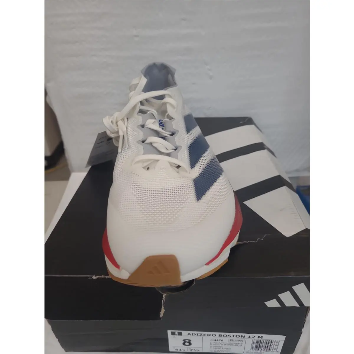 Adidas shoes - adidas Adizero Boston 12 - Adizero Boston - JI4476 - Core White / Dark Blue / Pure Ruby (UPC: 197615094668) 0