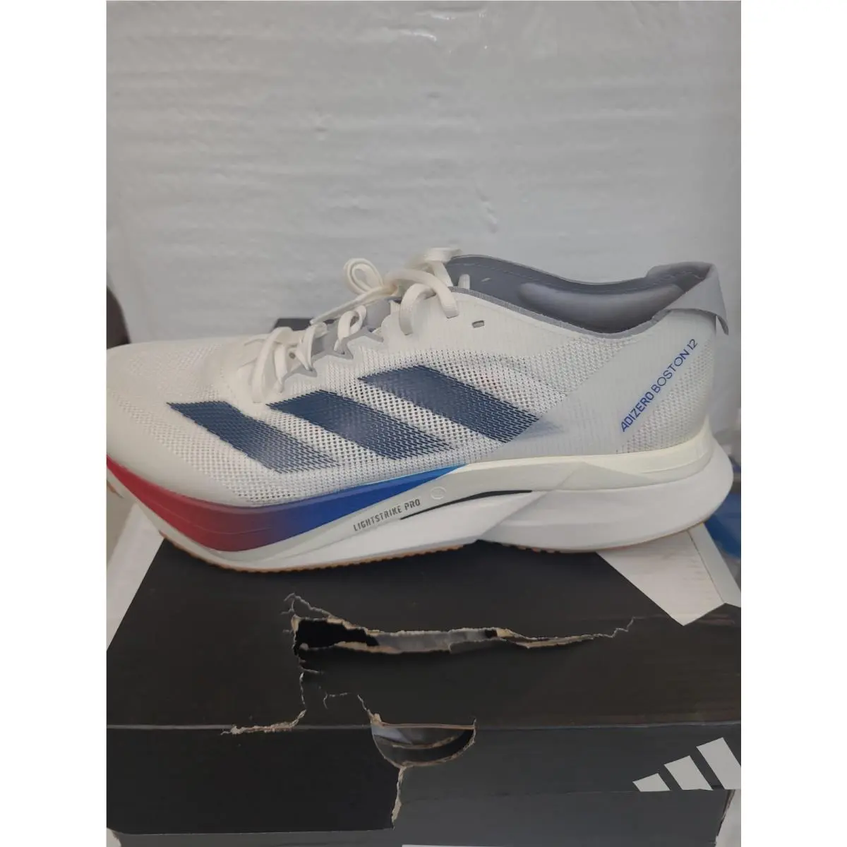 Adidas shoes - adidas Adizero Boston 12 - Adizero Boston - JI4476 - Core White / Dark Blue / Pure Ruby (UPC: 197615094668) 1