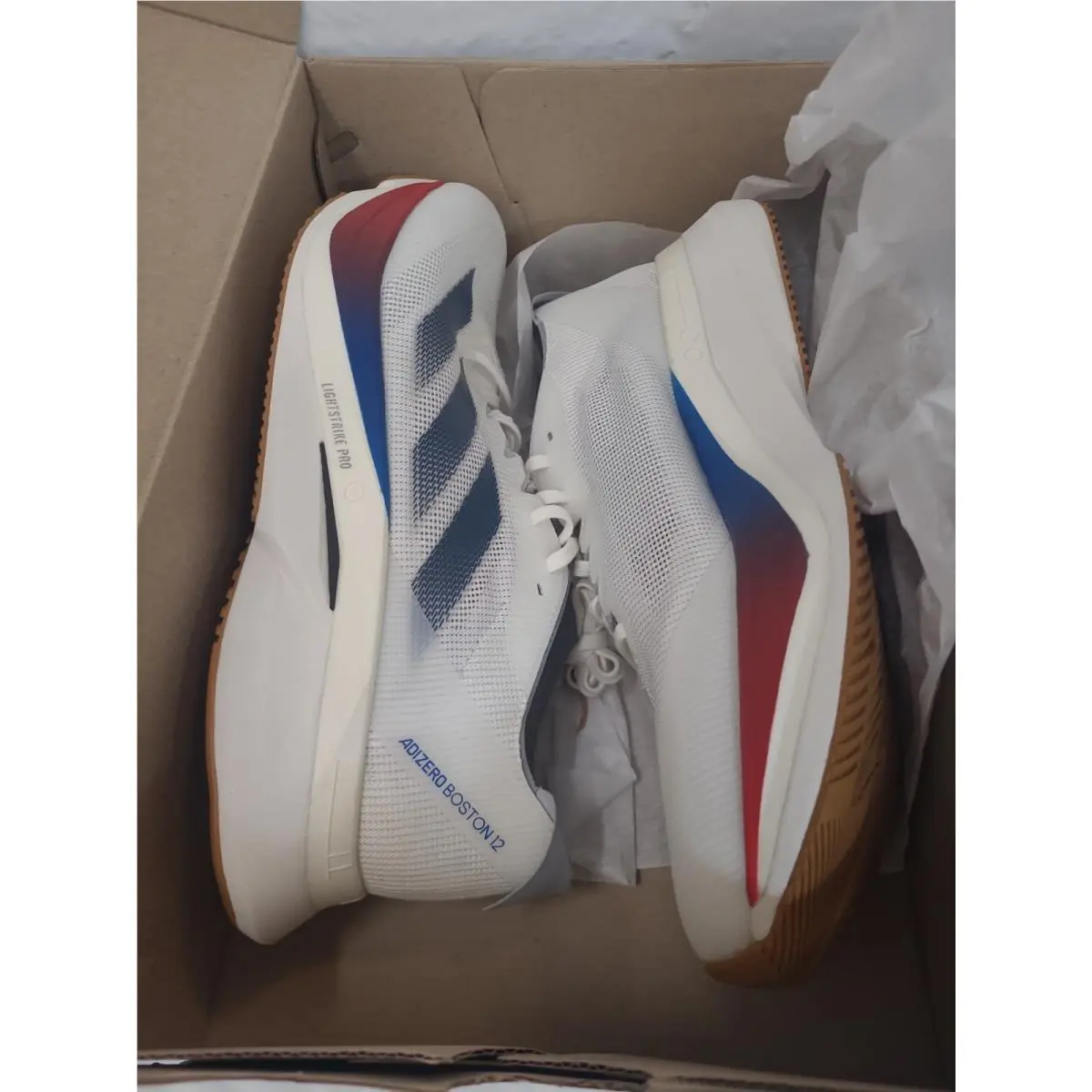 Adidas shoes - adidas Adizero Boston 12 - Adizero Boston - JI4476 - Core White / Dark Blue / Pure Ruby (UPC: 197615094668) 5