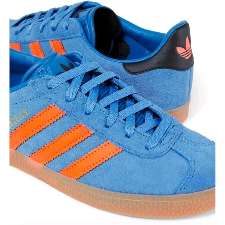 Gazelle J Kids Youth 6 Blue Orange Shoes JP7124 FR 38 2/3NIB by Adidas