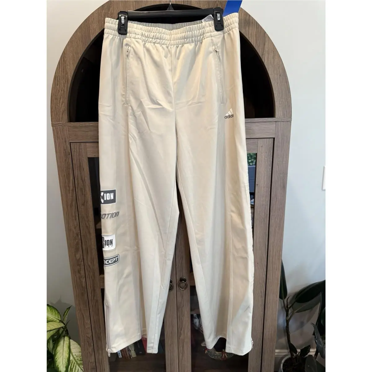 Adidas Teamgeist Leather Track Pants Women`s Sz Med Clear Brown W/tags