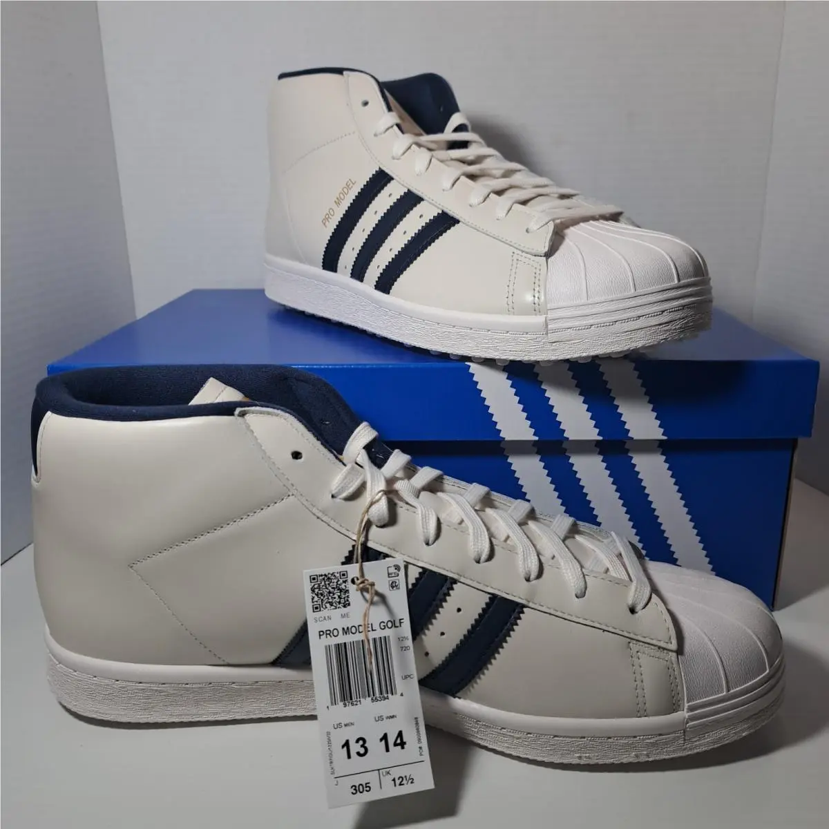 Men Pro Model Midcut Spikeless Golf Shoes 13 Box Originals by Adidas