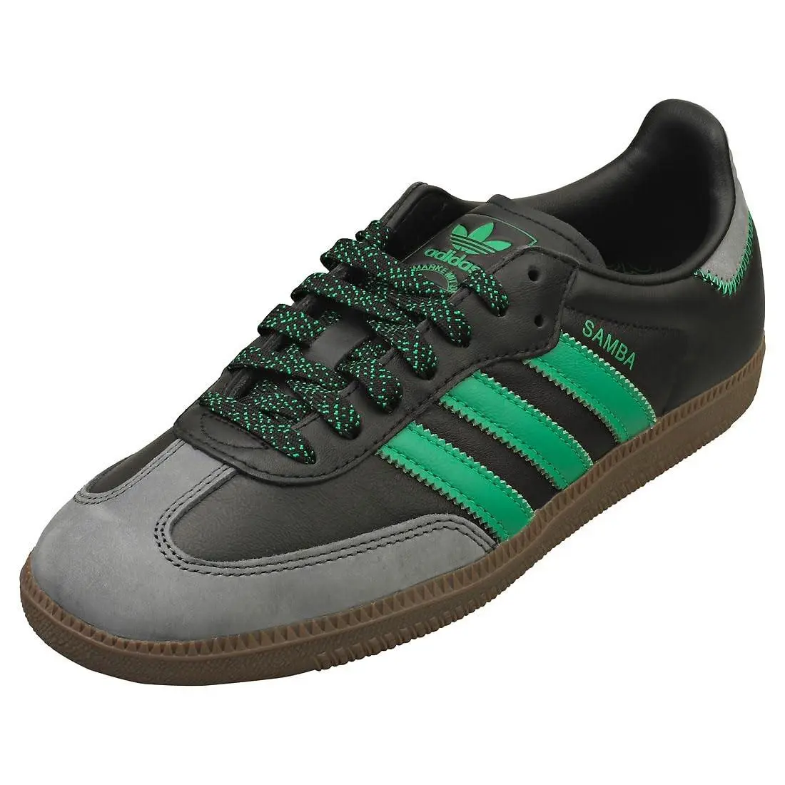 Adidas Samba Womens Sneaker Core Black/green/grey Six Size 6
