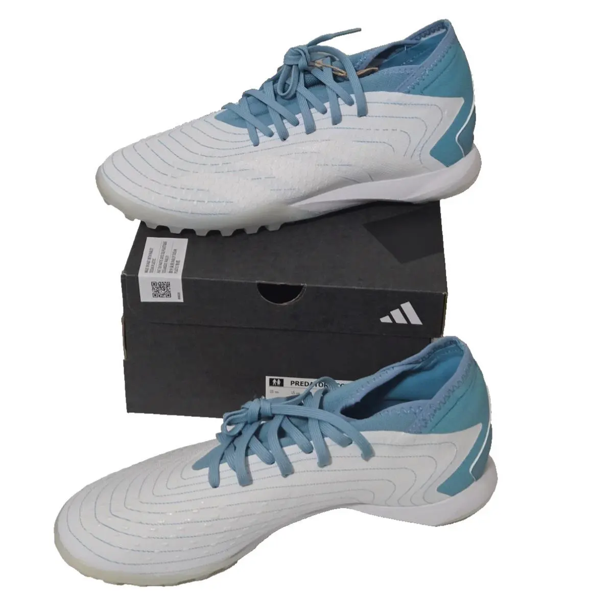 Adidas Mens Predator Accuracy.3 Turf x Parley Cleats ID9325 White Size M10 / W11