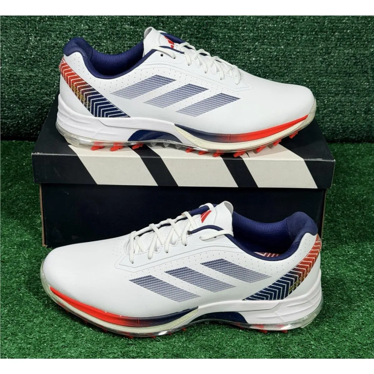Adizero ZG Spikeless Golf Shoes Men`s 11.5 M Usa Red White Blue by Adidas