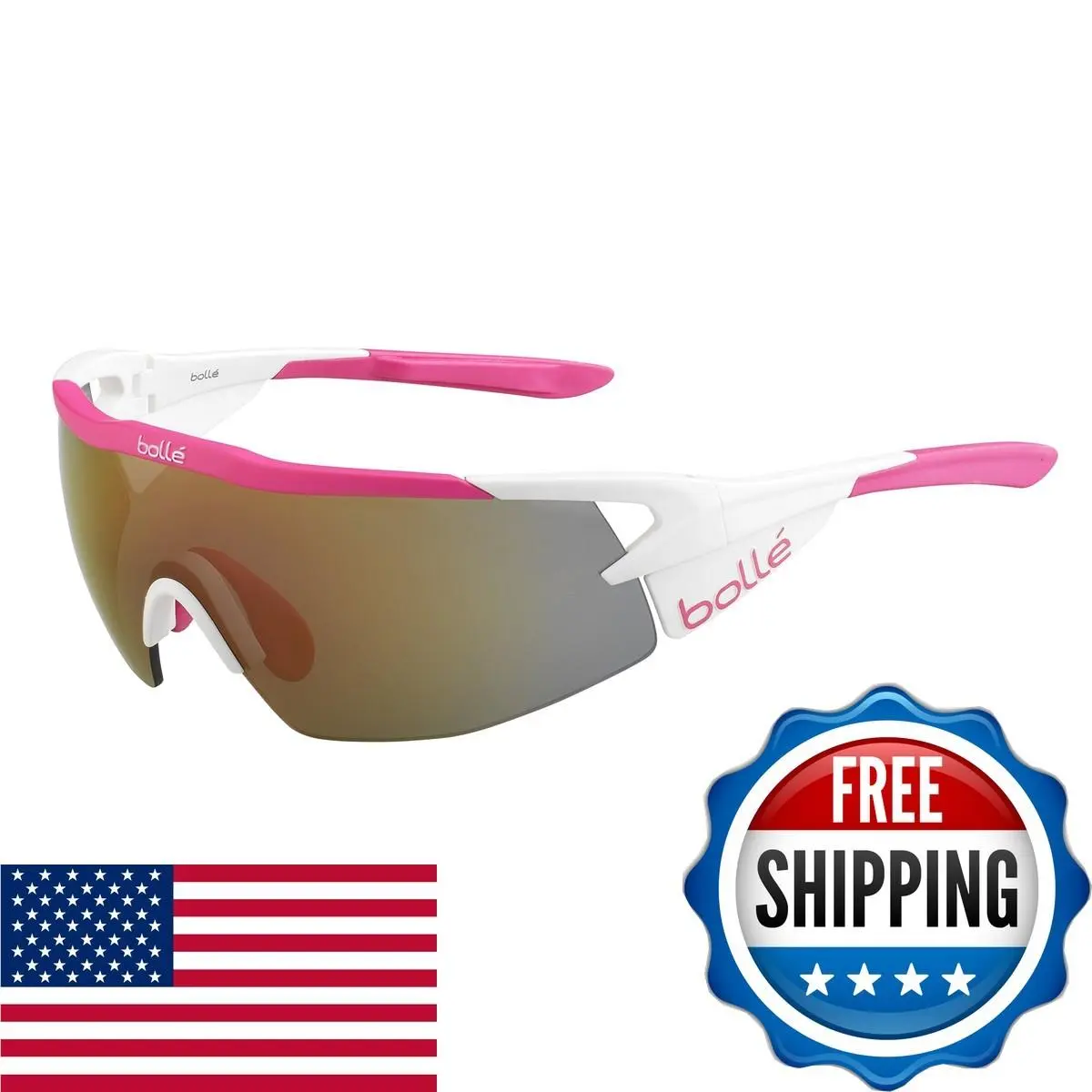 Bollé Aeromax Sunglasses Matte White/pink One Size 12271