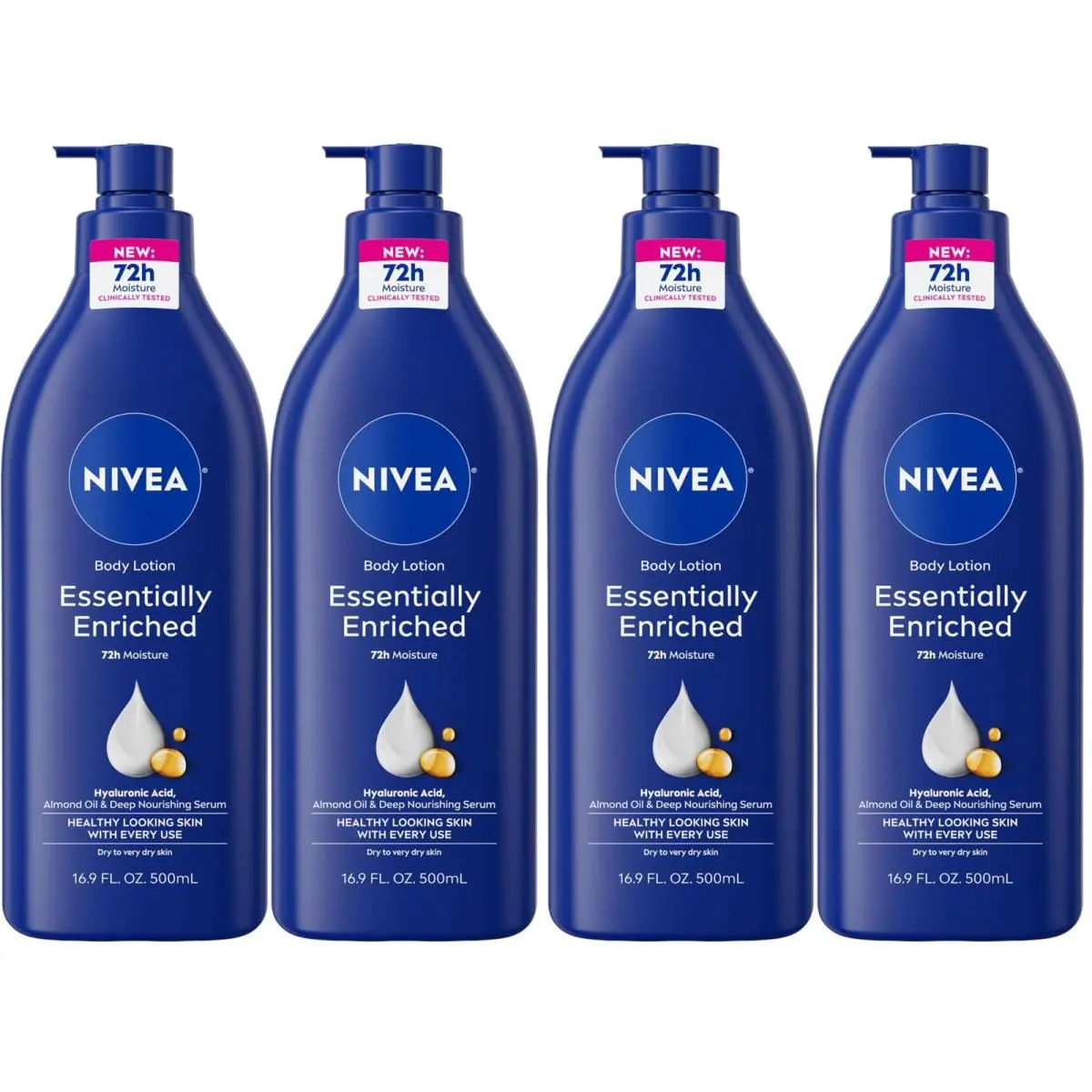Essentially Enriched Body Lotion For Very 16.9 Fl Oz Pack of 4 Blue by Nivea