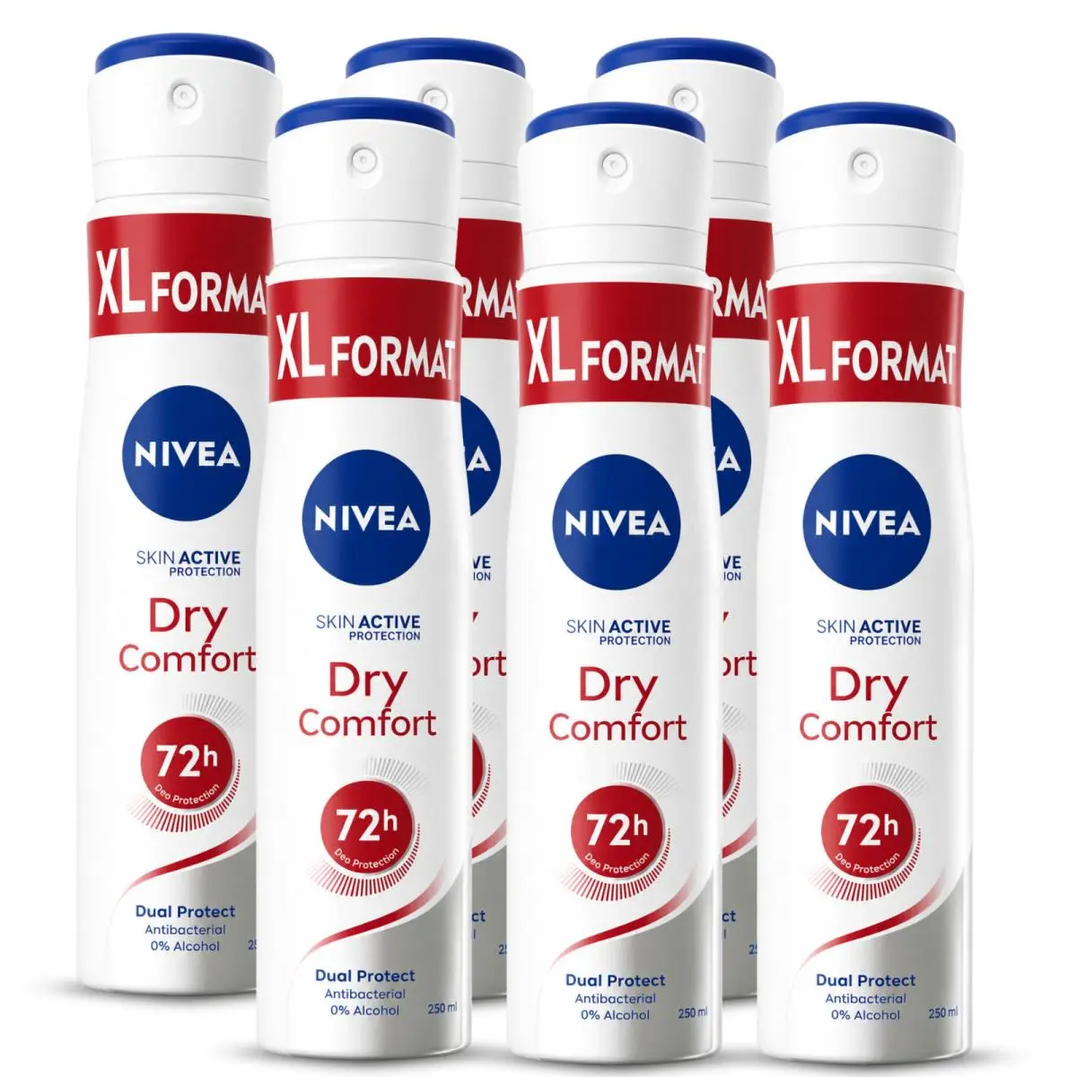 Dry Comfort Deodorant Spray 250ml Daily Personal Care Aerosol 6 Pack by Nivea