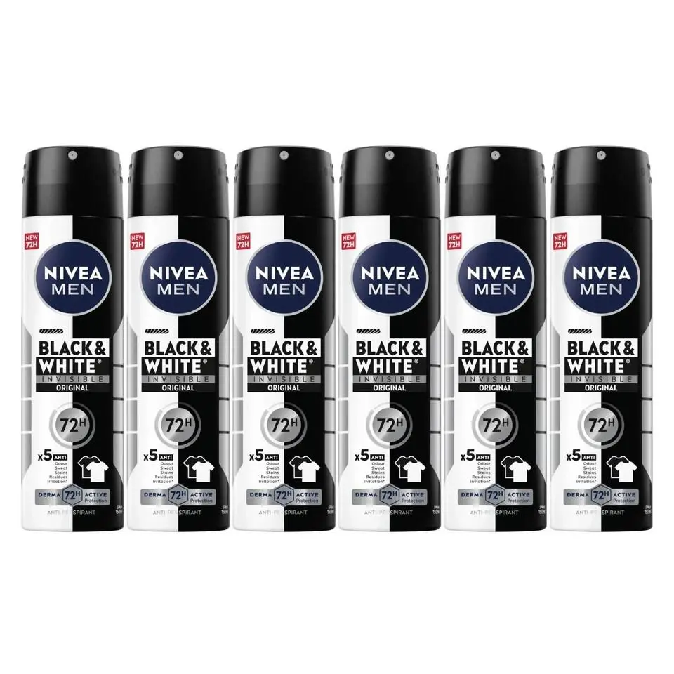 Men Invisible Power Anti-perspirant 72h Protection Spray 150ml - Pack OF 6 by Nivea