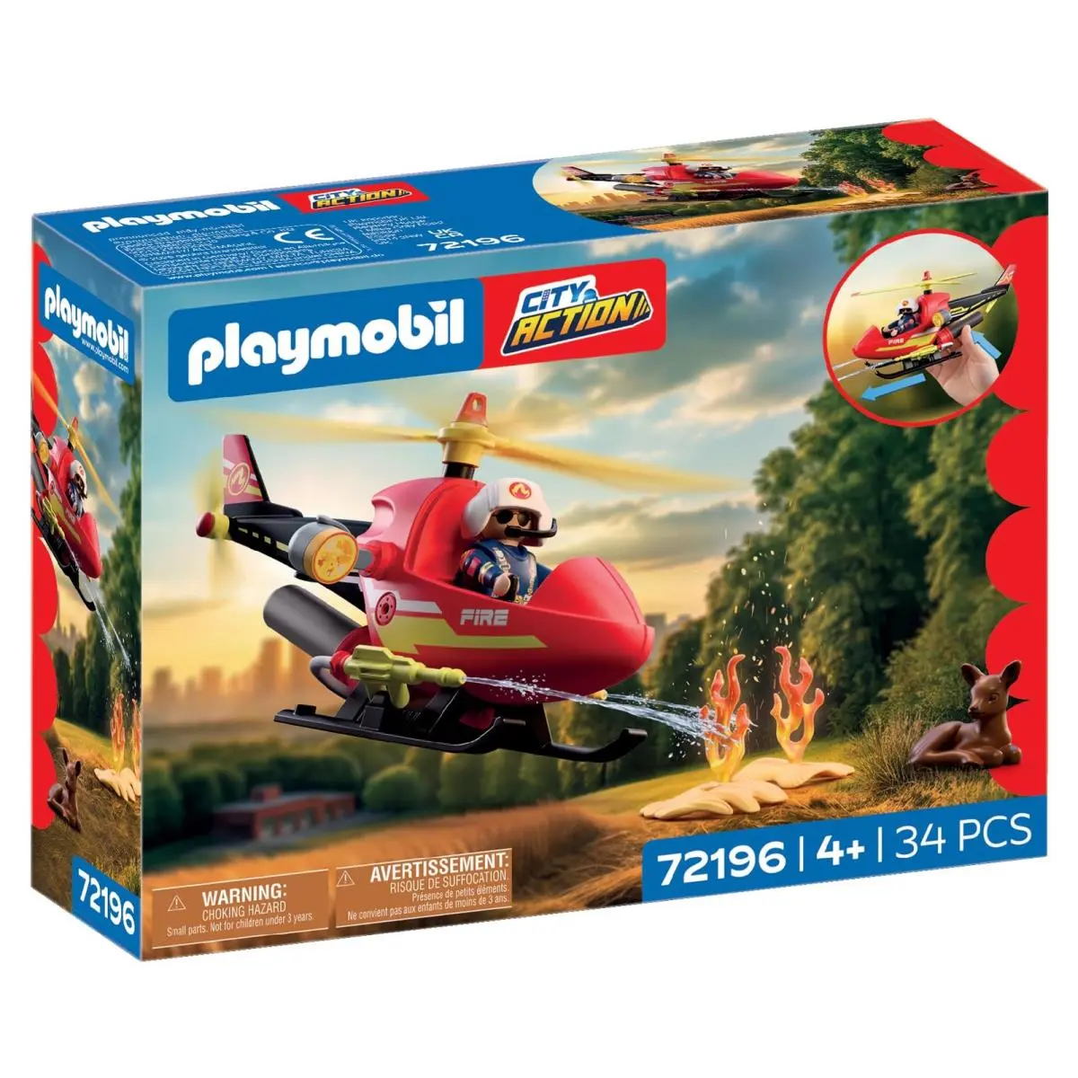 Playmobil City Action Brandweerhelikopter Helikopter Met Waterspuitfunctie pi