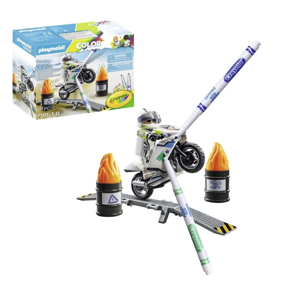Playmobil 71377 Color Motorbike Creative Vehicle Design with Water-soluble Mark