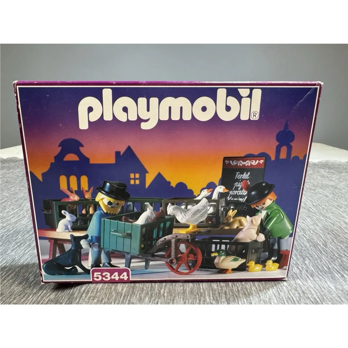 Playmobil 5344 Animal Stand and Cart Complete Vintage Toy Set Nos