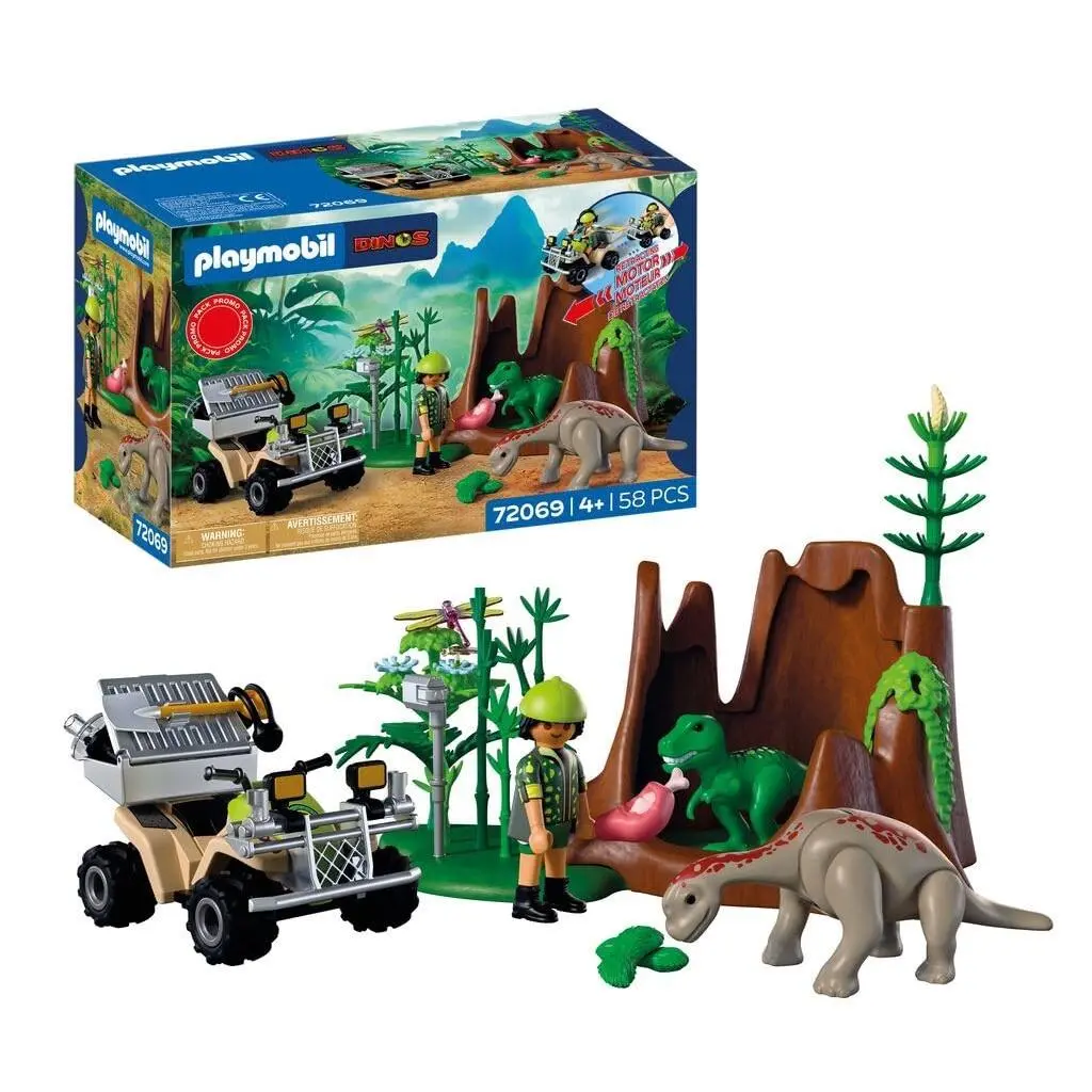 Playmobil Dinos Dinosaurussen Hideout Dino Explorer Met Quad Baby T-rex e